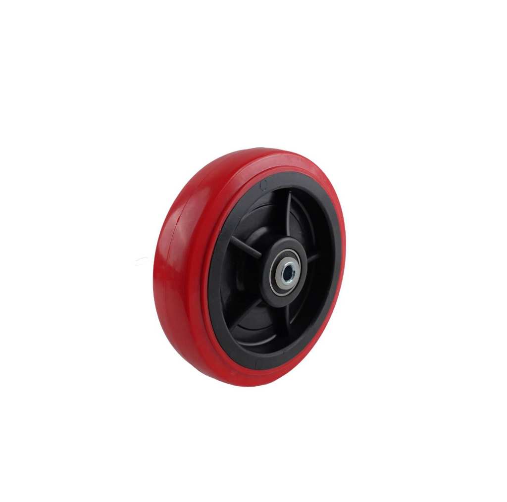 200MM RED URETHANE WHEEL PRECISION BEARING