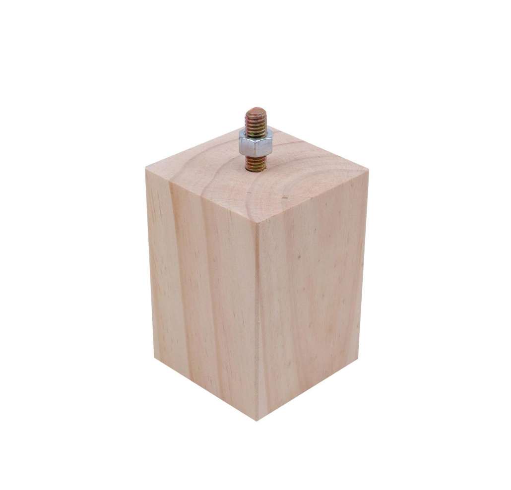 100MM SQUARE BUN FOOT WOODEN F