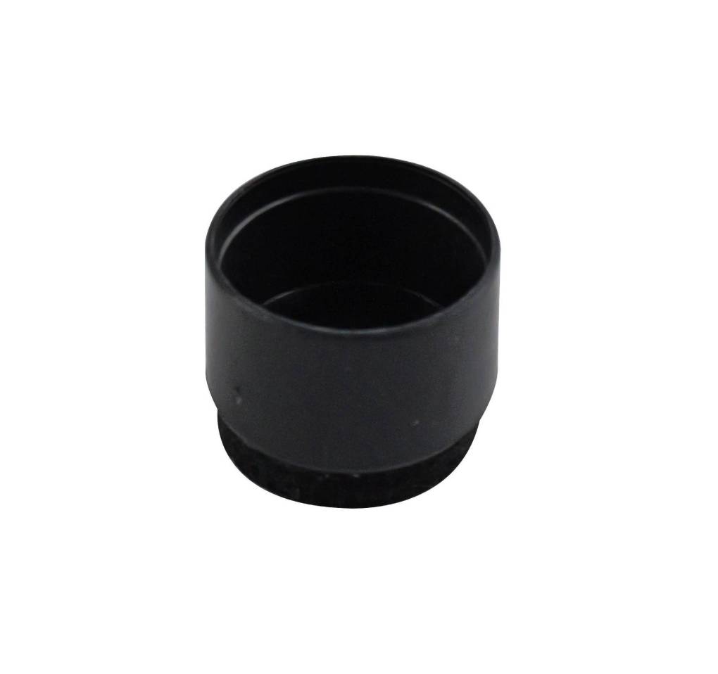 C/TIP 22MM BLK WITH BLK FELT BASE 4PCS