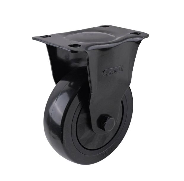 100MM BLACK PVC WITH PP CORE FIXED CASTER BLA