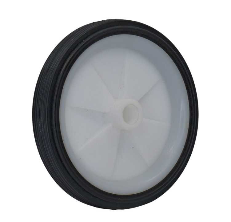 WHEEL PLASTIC CNTR 100 WHT PLAS/RUB 1PC