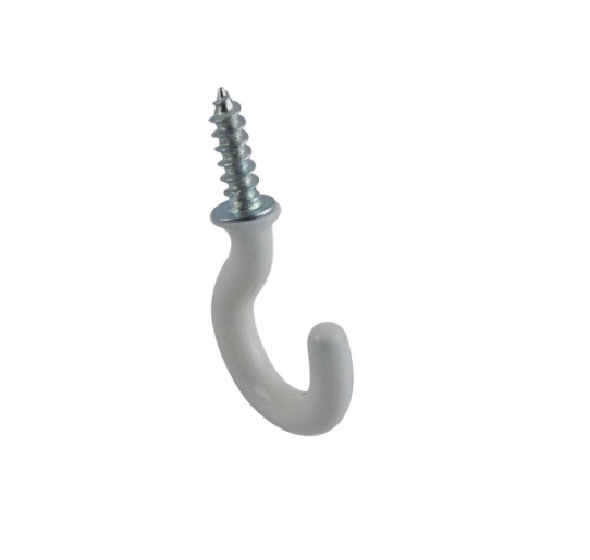 CUP HOOK 19 WHT PVC 5PCS