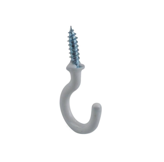 CUP HOOK 19 WHT PVC 25PCS