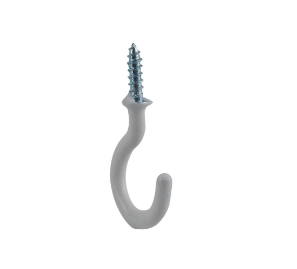 CUP HOOK 25 WHT PVC 5PCS