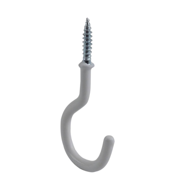 CUP HOOK 50 WHT PVC 2PCS