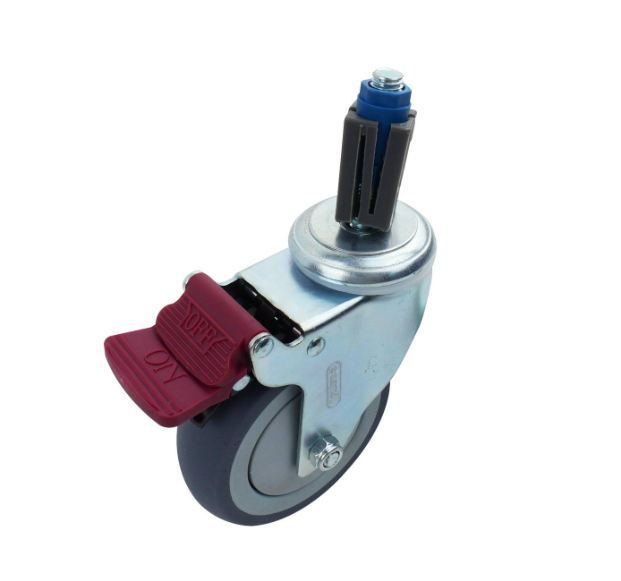 CASTOR EXPANDER KIT 100MM SWIVEL WITH BRAKE