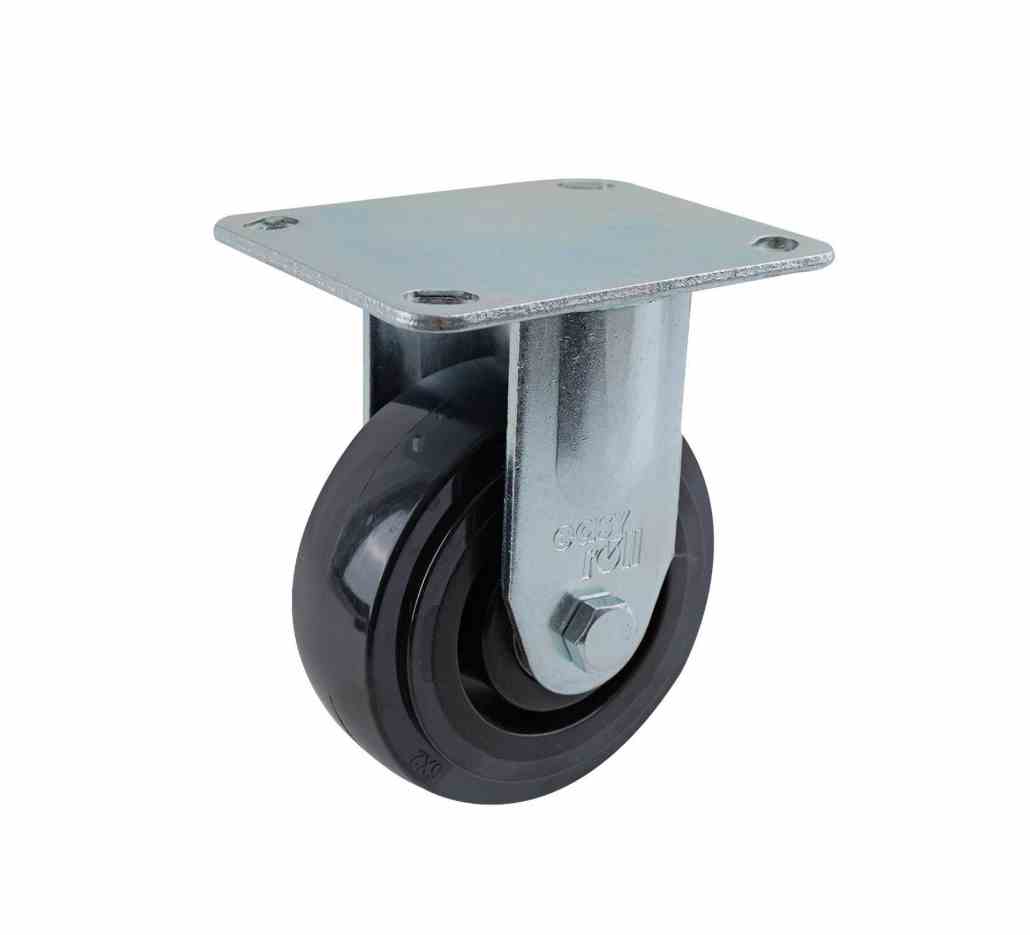 125MM BLACK NYLON FIXED PLATE CASTOR