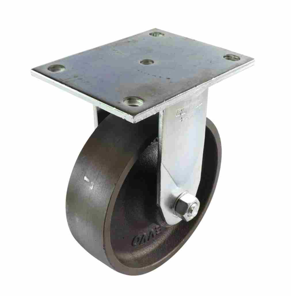 150MM CAST IRON FIXED PLATE CASTOR