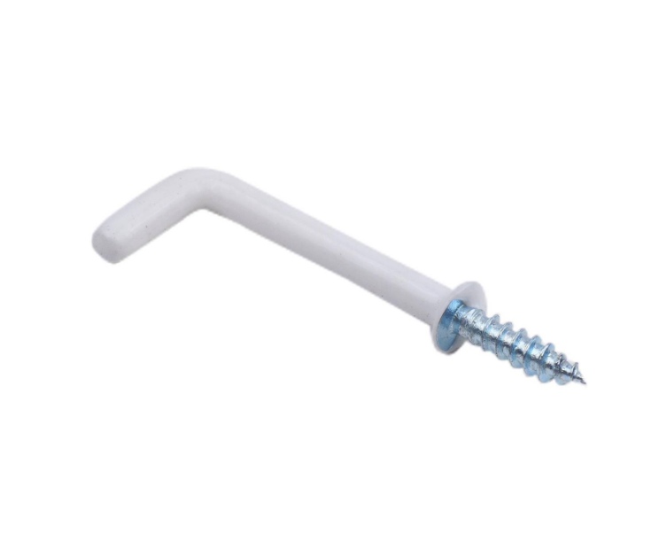 SQUARE HOOK 38 WHT PVC 3PCS