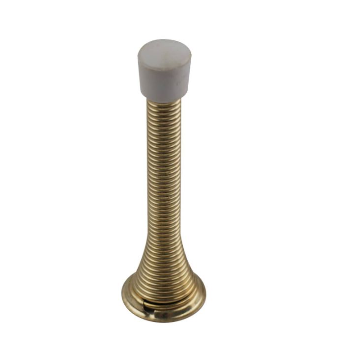 Spring Door Stops Brass Plated PK2