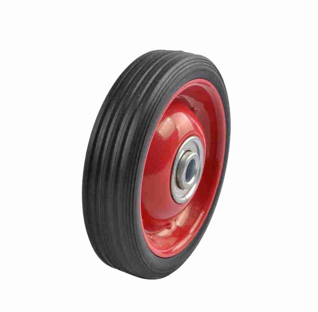 BLACK RUBBER TYRE 125MM RED ME