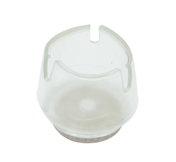 LEG TIP CLEAR W/FELT 1-1/8