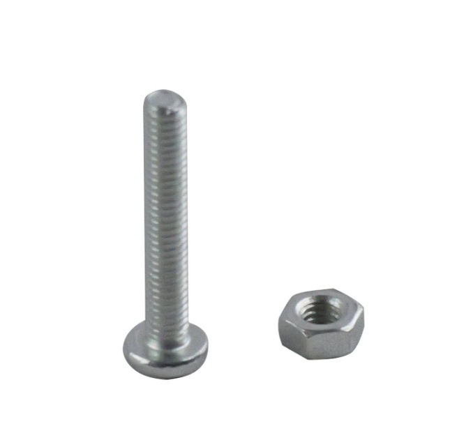 Machine Screw Pan Head & Nut M4x25mm BZP PK20
