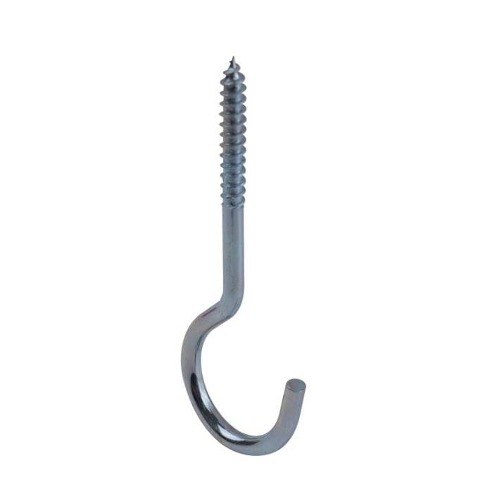Screw Hooks 80mm Zinc Plated PK3