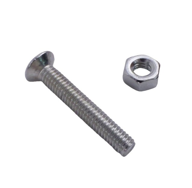 Machine Screws C/Sunk & Nuts M4x25mm BZP PK12