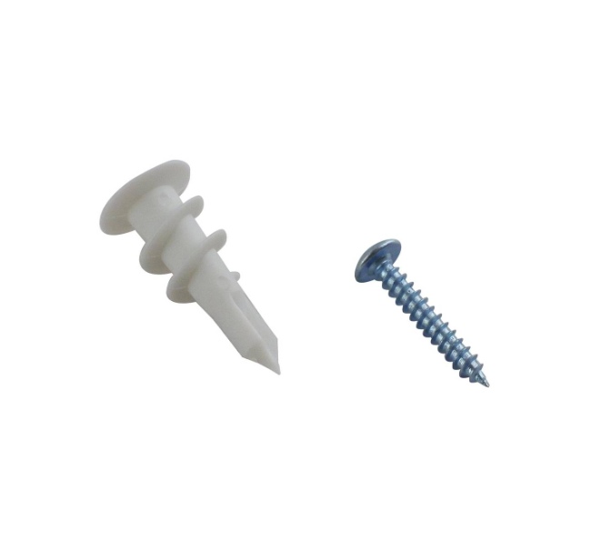 Plasterboard Plastic Rotary Plug c/w Screws PK25