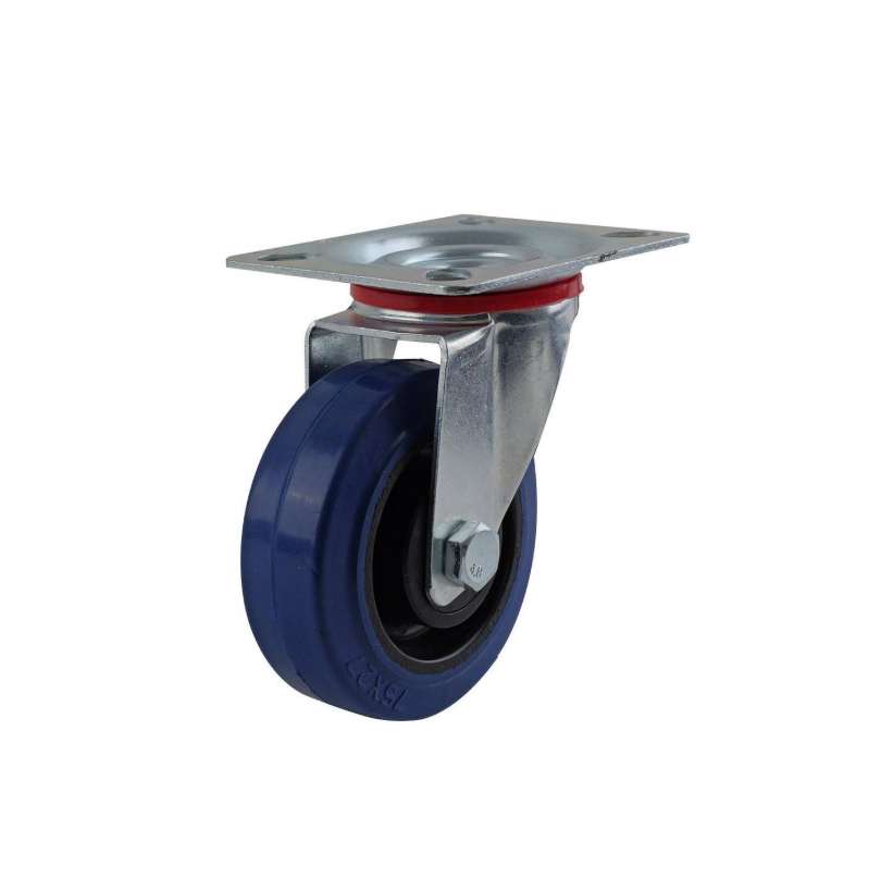 75MM BLUE ELASTIC RUBBER SWIVEL PLATE