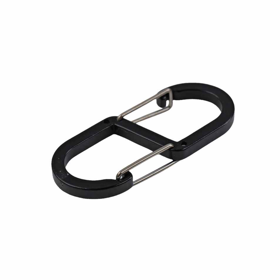 CARABINER WITH 2 STEEL GATES