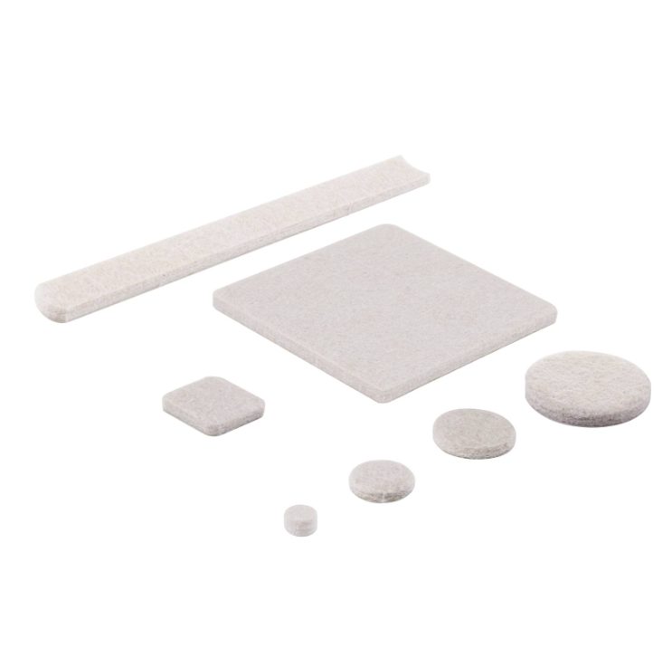 Assorted Beige Self-Adhesive Round Furniture Sliders, Felt Pads for Hard Floors Value Pack (282-Piece)