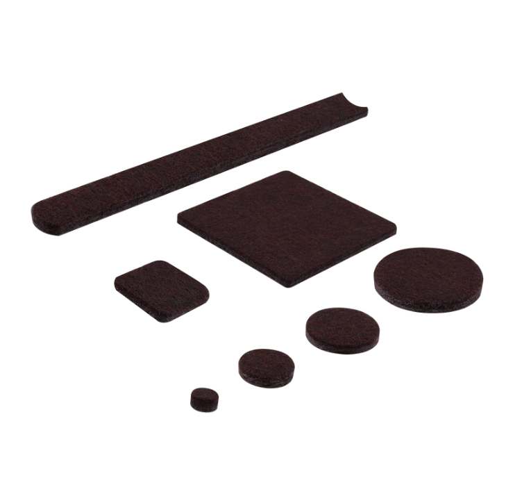 Assorted Brown Self-Adhesive Round Furniture Sliders, Felt Pads for Hard Floors Value Pack (192-Piece)