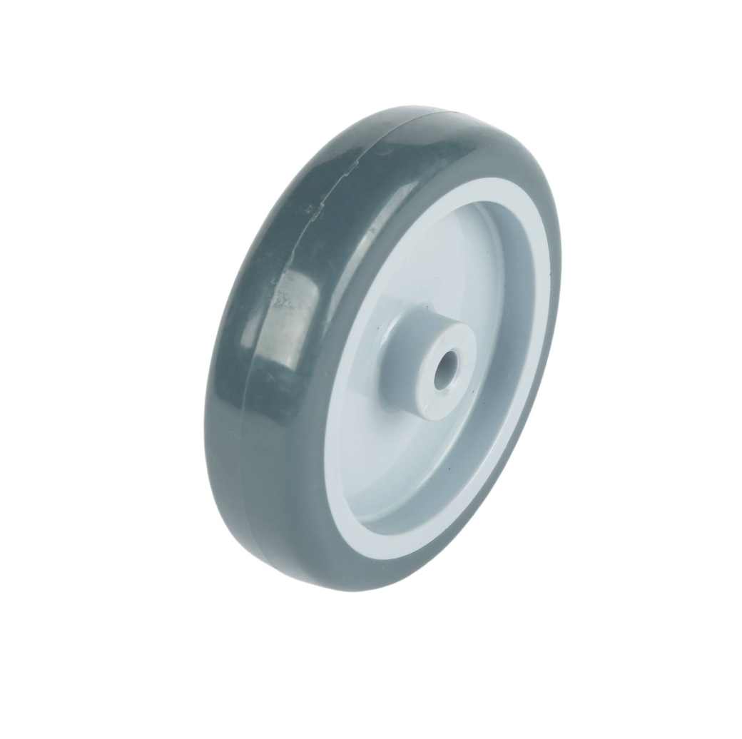 Grey rubber wheel 100mm, hub diameter 10mm, 55kg