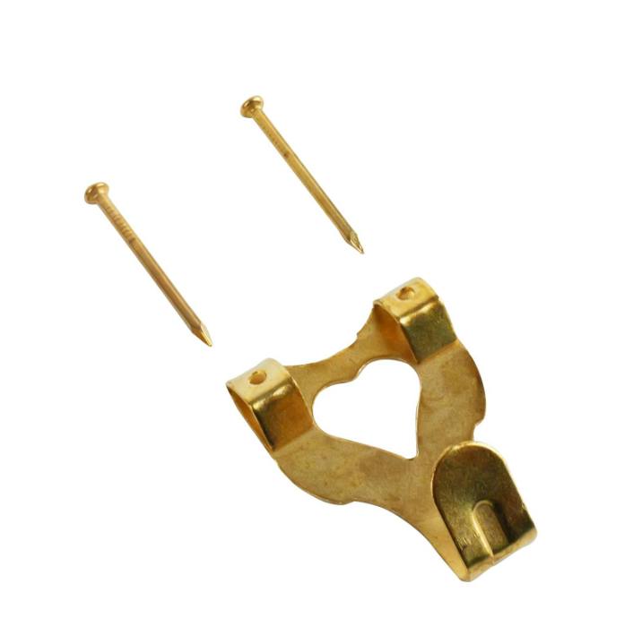 Picture Hooks & Pins Large Brass Plated PK6