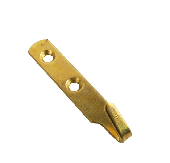 J Hooks Polished Brass PK2