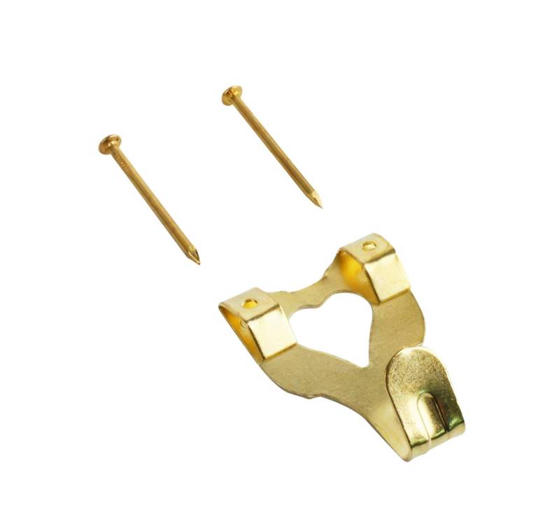 Picture Hooks & Pins (No.3) Large Brass Plated PK3
