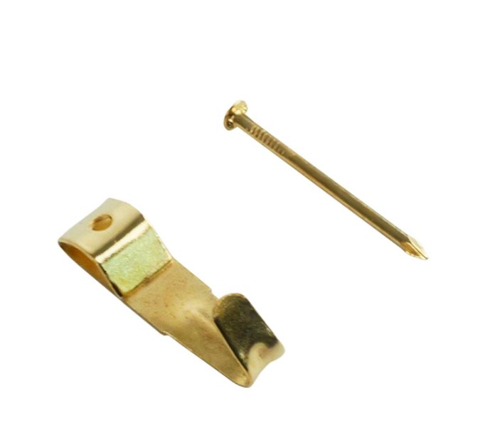 Picture Hook Medium Brass Plated PK15