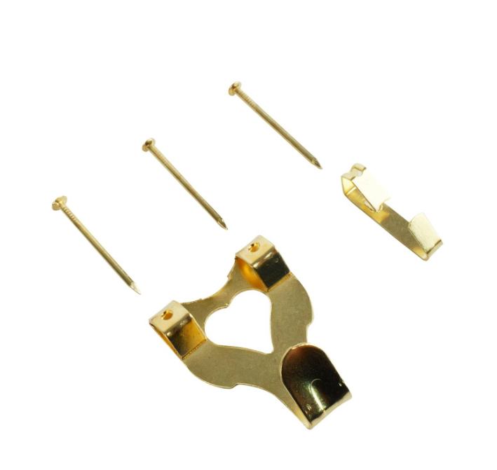 Picture Hooks Assorted Brass Plated PK20