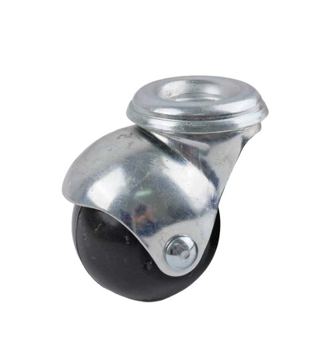 Black Polypropylene swivel ball wheel 40mm, bolt hole, chrome plated, 40kg