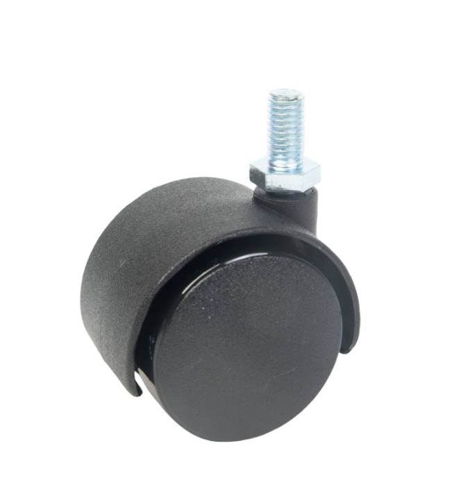 Black Twin wheel castor 40mm 4 pack