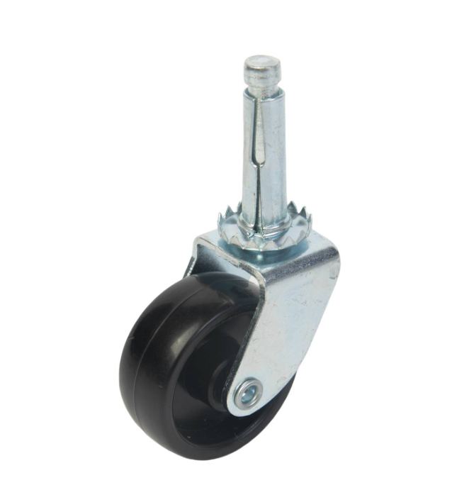 Black Single Wheel Castor Stem 41mm