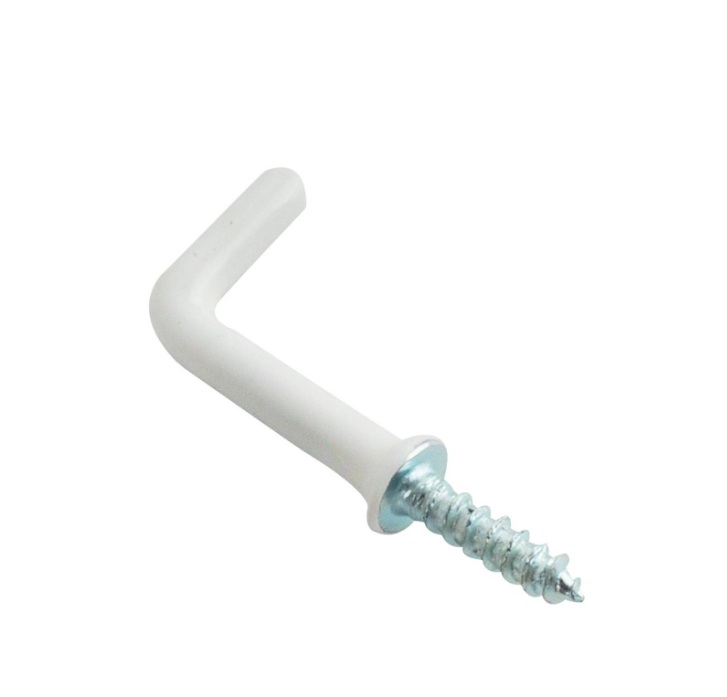SQUARE HOOK 20 WHT PVC 5PCS