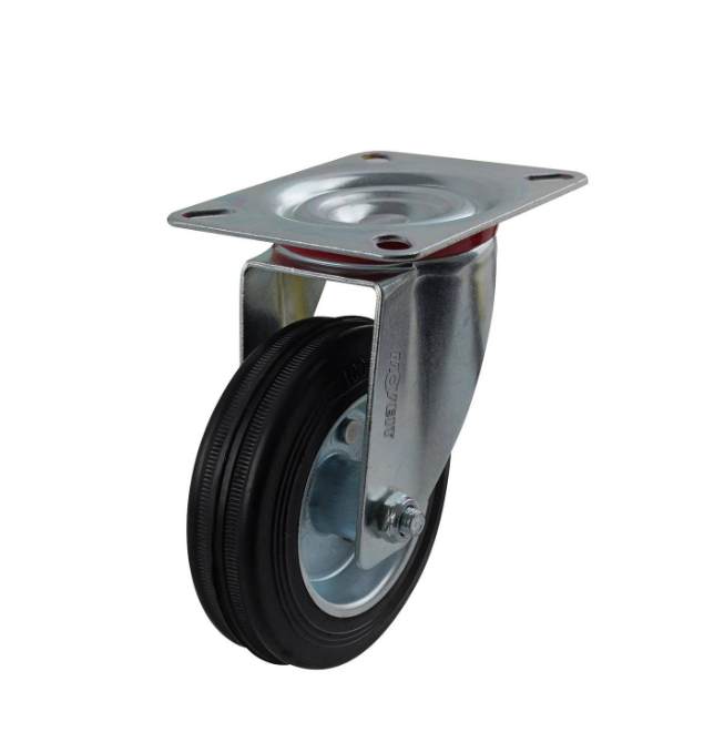 100MM BLACK RUBBER METAL CENTRE SWIVEL CASTOR