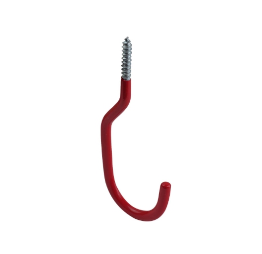 Screw-in Ceiling Hooks - Red PVC Coated PK2