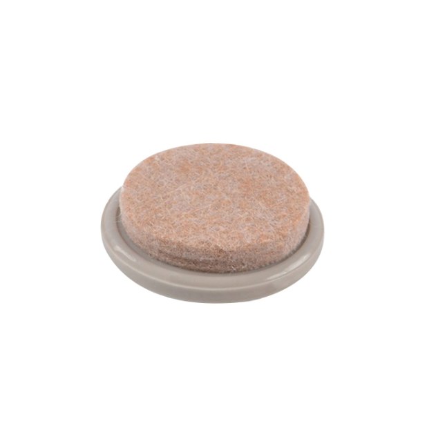 1-1/2 in. Beige Round Felt Pads Nail-On Furniture Glides for Floor Protection (4-Pack)