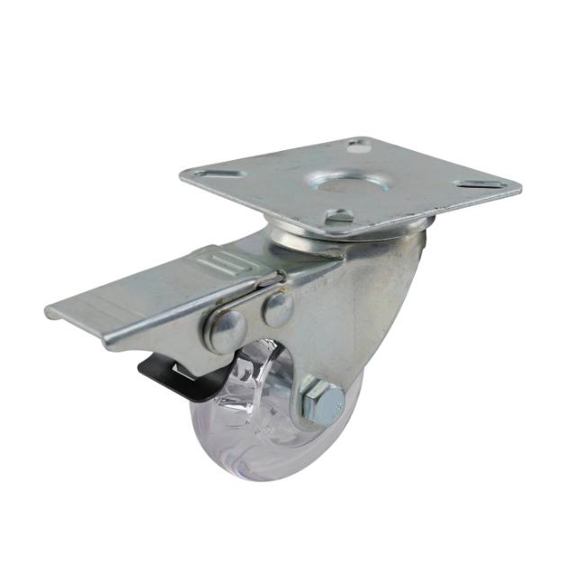 50MM SWIVEL BRAKE TRANSPARENT CASTOR