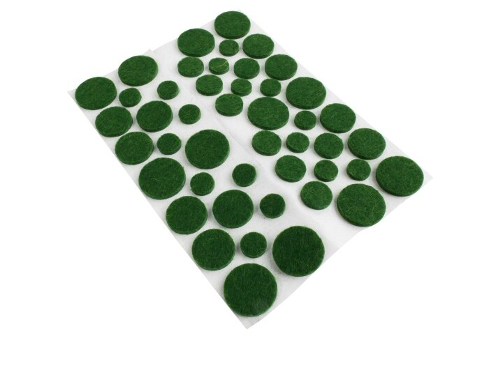 FELT PADS 46 ASSORTED GREEN LIGHT DUTY