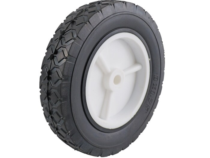 7-Inch Semi-Pneumatic Rubber Replacement Tire, Plastic Wheel, 1-1/2-Inch Diamond Tread, 1/2-Inch Bore Offset Axle