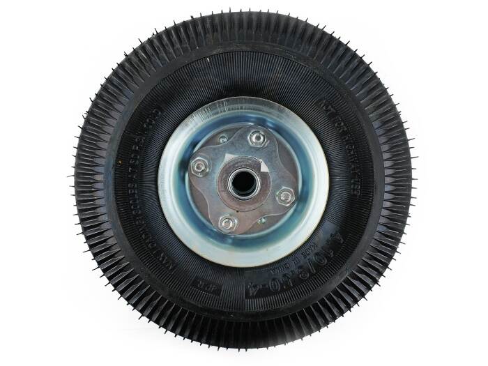 4.10��10-Inch Pneumatic Replacement Tire, 10-Inch, Sawtooth Tread, 3-1/2-Inch Offset Hub, 5/8-Inch Axle Diameter, Ball Bearings