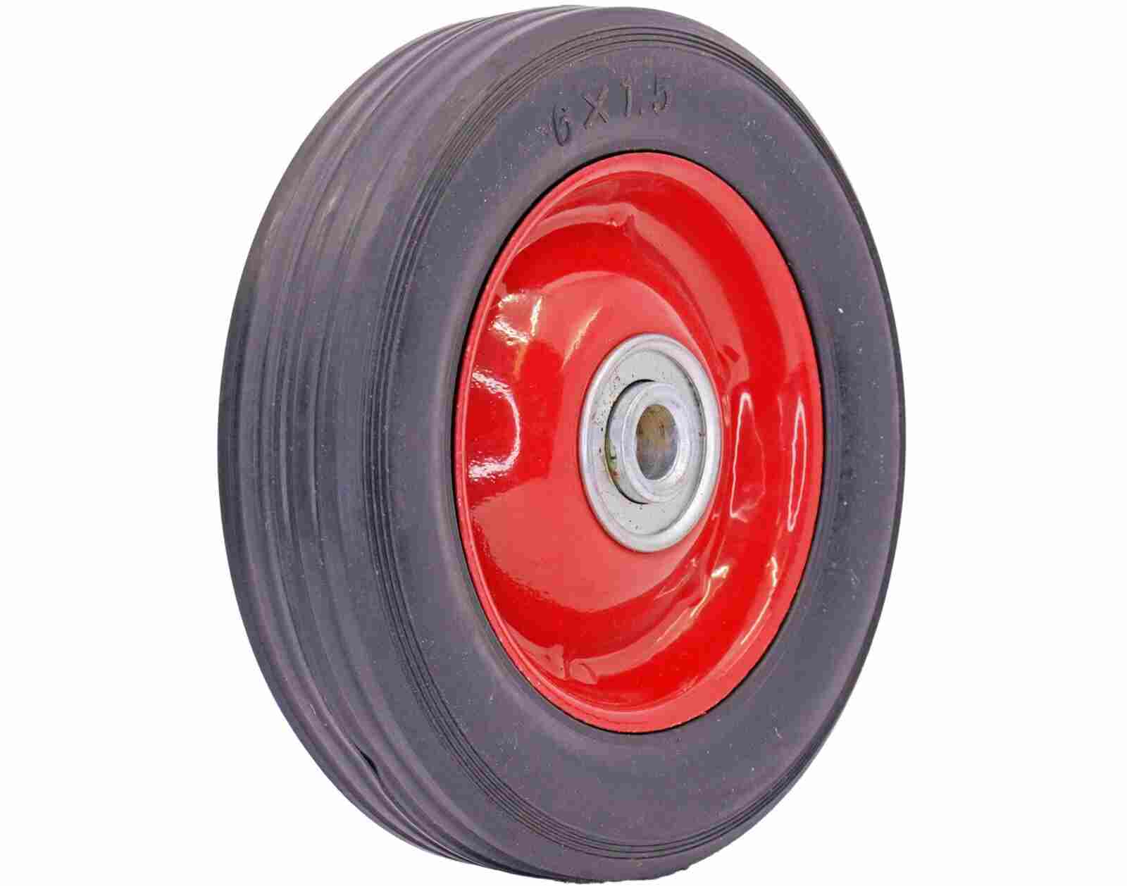 BLACK RUBBER TYRE 150MM RED ME