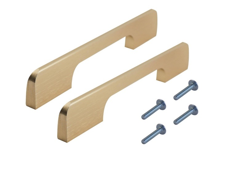 Smooth Slim Handle 128mm Brushed Brass PK2