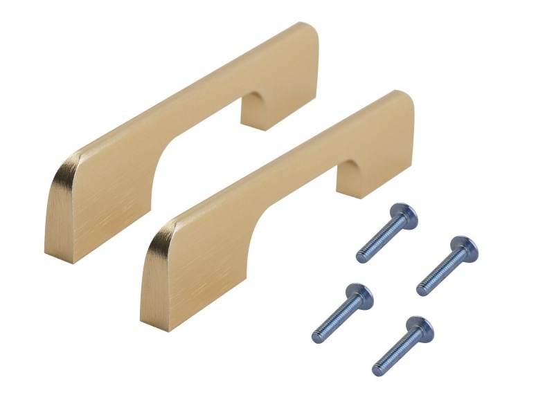 Smooth Slim Handle 96mm Brushed Brass PK2