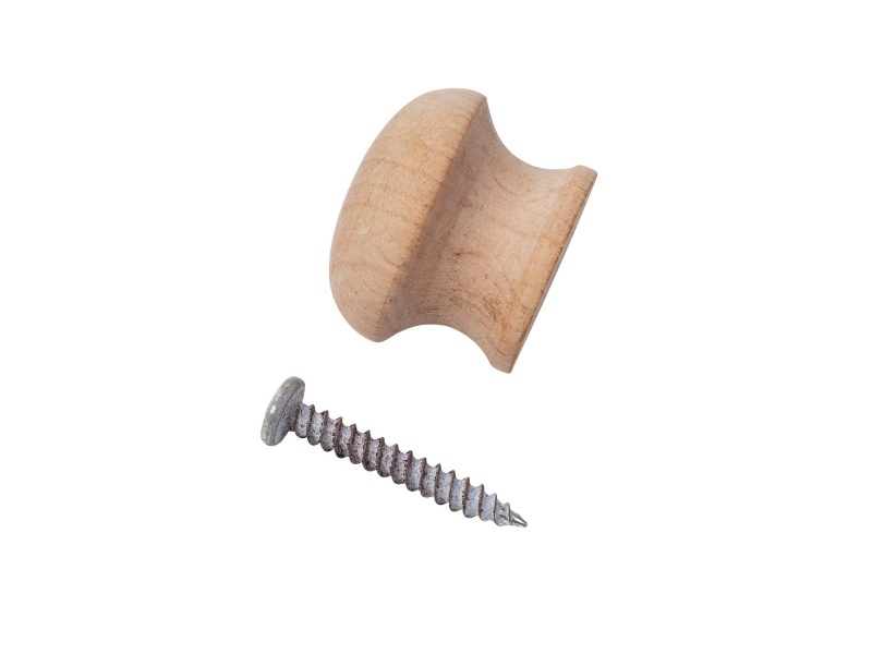 SANDED BEECH KNOB 30MM APPROX