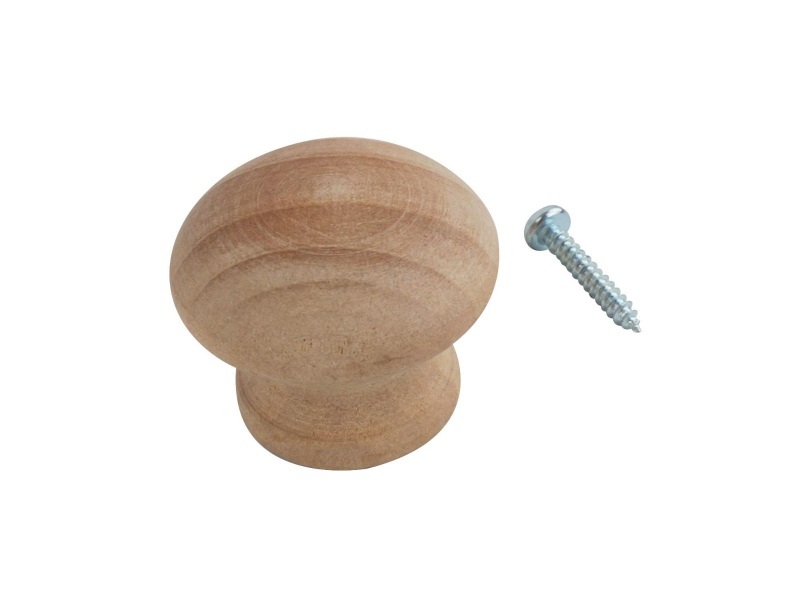 SANDED BEECH KNOB 38MM APPROX