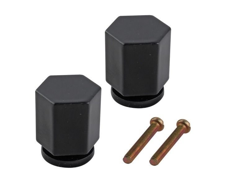 Hexagonal Knob Matt Black PK2