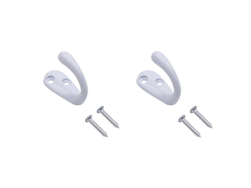 Single Robe Hook White PK2