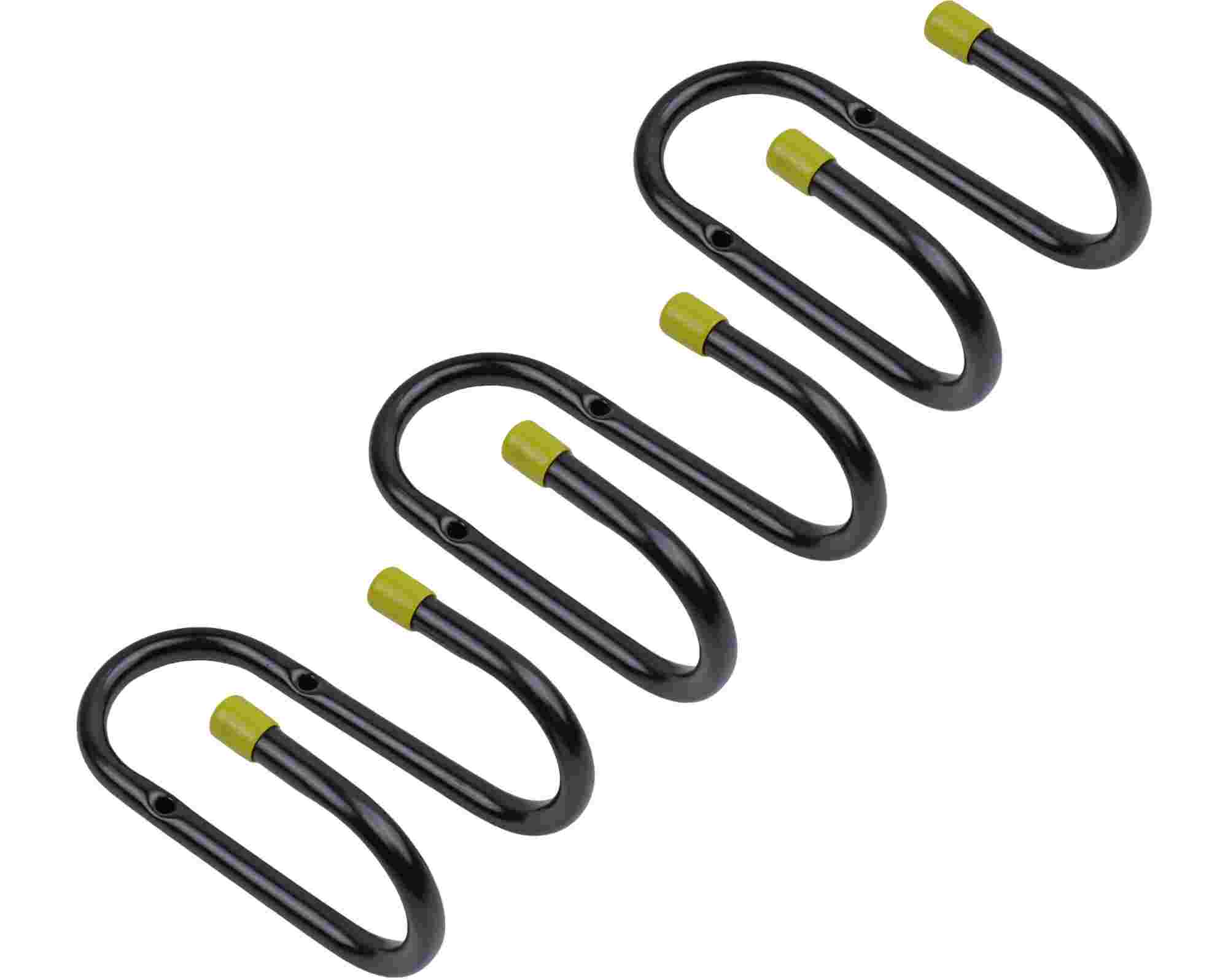 Utility Double Hooks 7cm Black-Yellow End Caps PK3